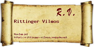 Rittinger Vilmos névjegykártya
